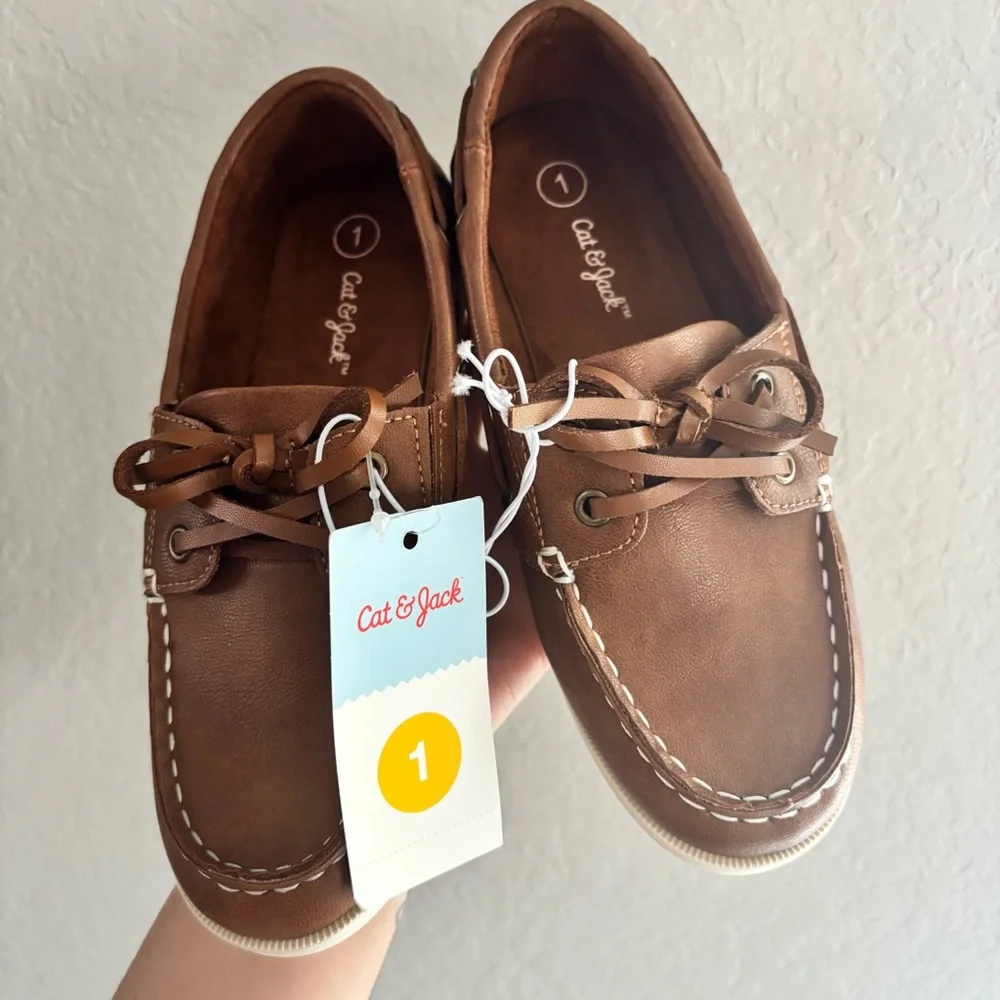 Cat & Jack Easton Cognac Brown Boat Shoes